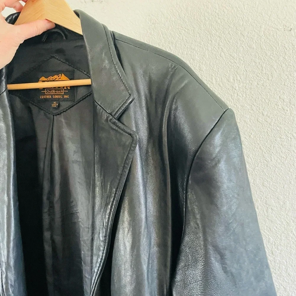 Vintage Canyon Outback Leather Goods Black Leather Jacket